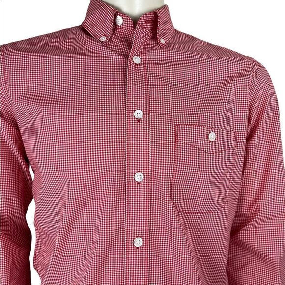 Todd Snyder New York Red/White Check L/S Dress Shirt Size Small - Picture 5 of 10